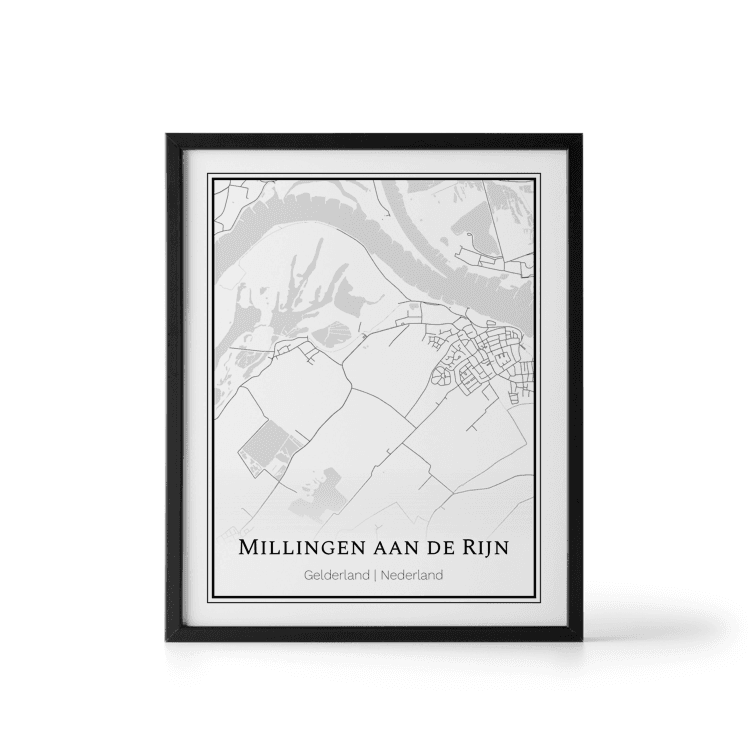 Plattegrond Millingen aan de Rijn poster