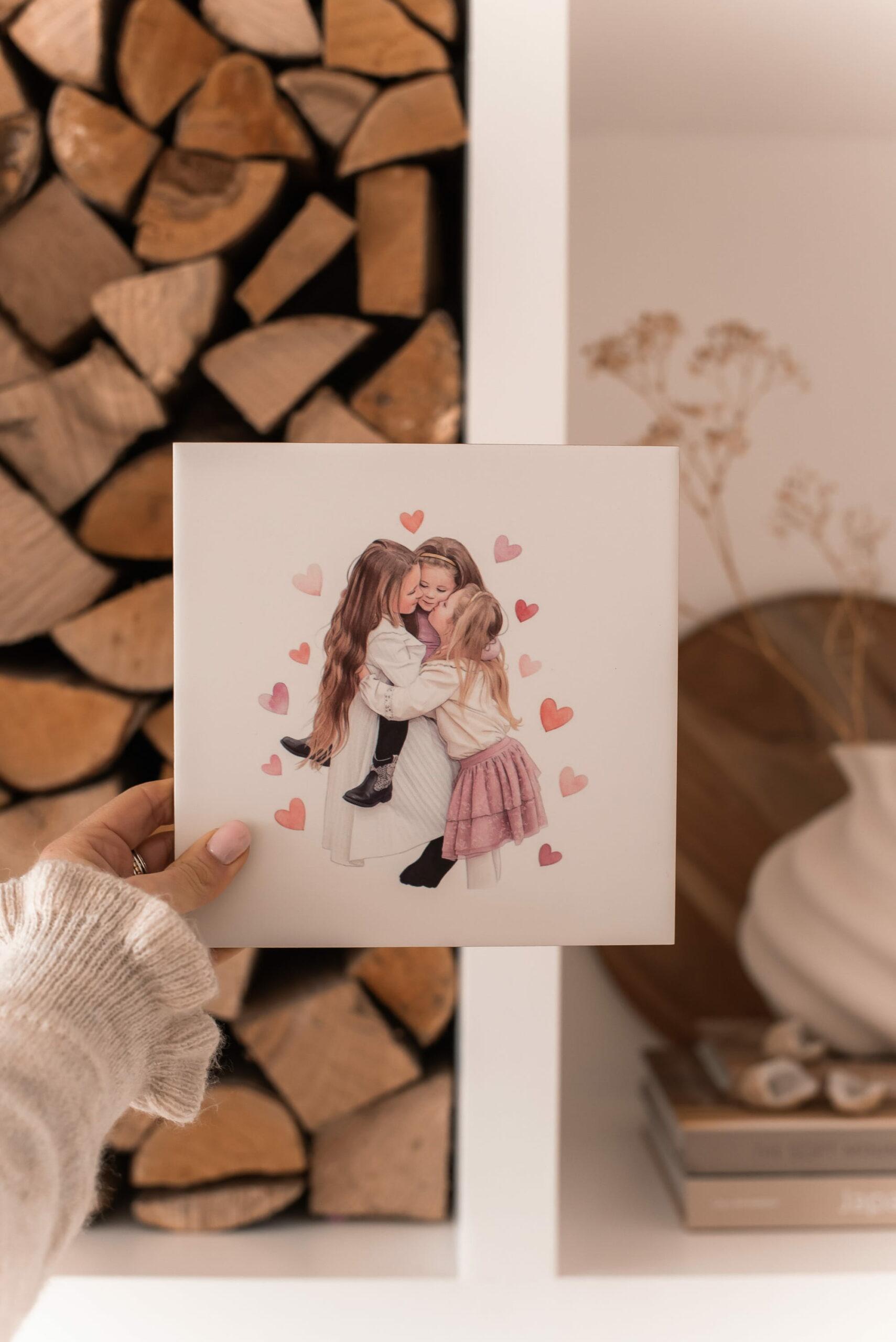 Aquarel tegeltje met persoonlijke foto