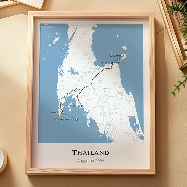 Gepersonaliseerde reisposter in lijst