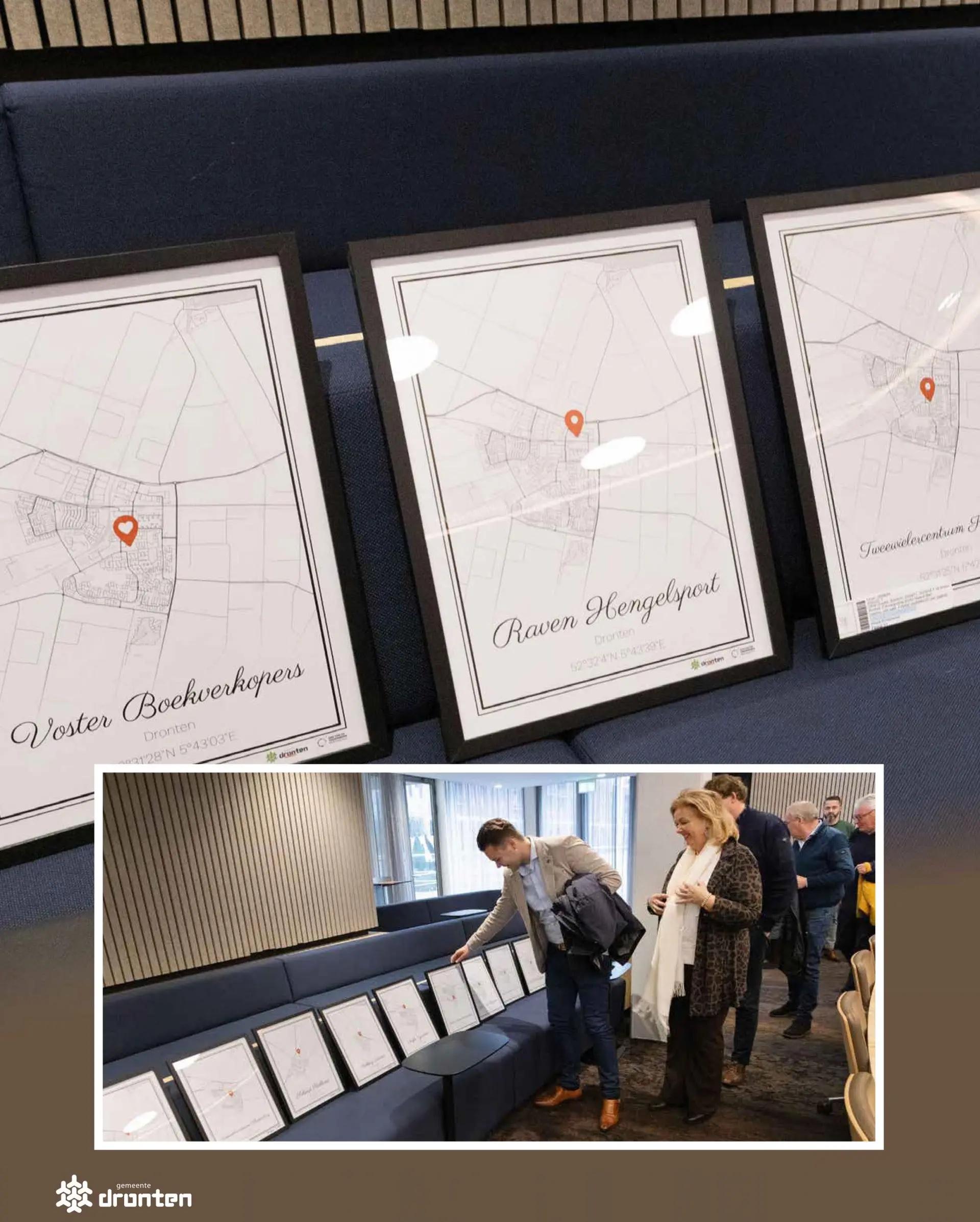 Persoonlijke kaartposters tijdens het evenement van Gemeente Dronten