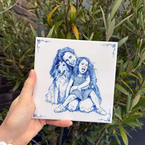 Delfts Blauw Tegeltje van jouw foto