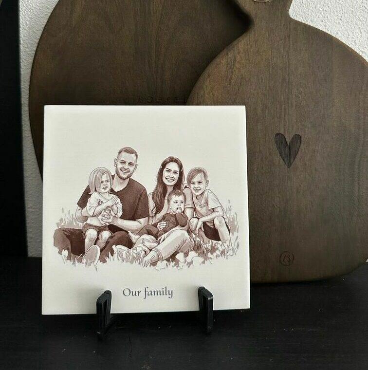 Sepia tegeltje met eigen foto