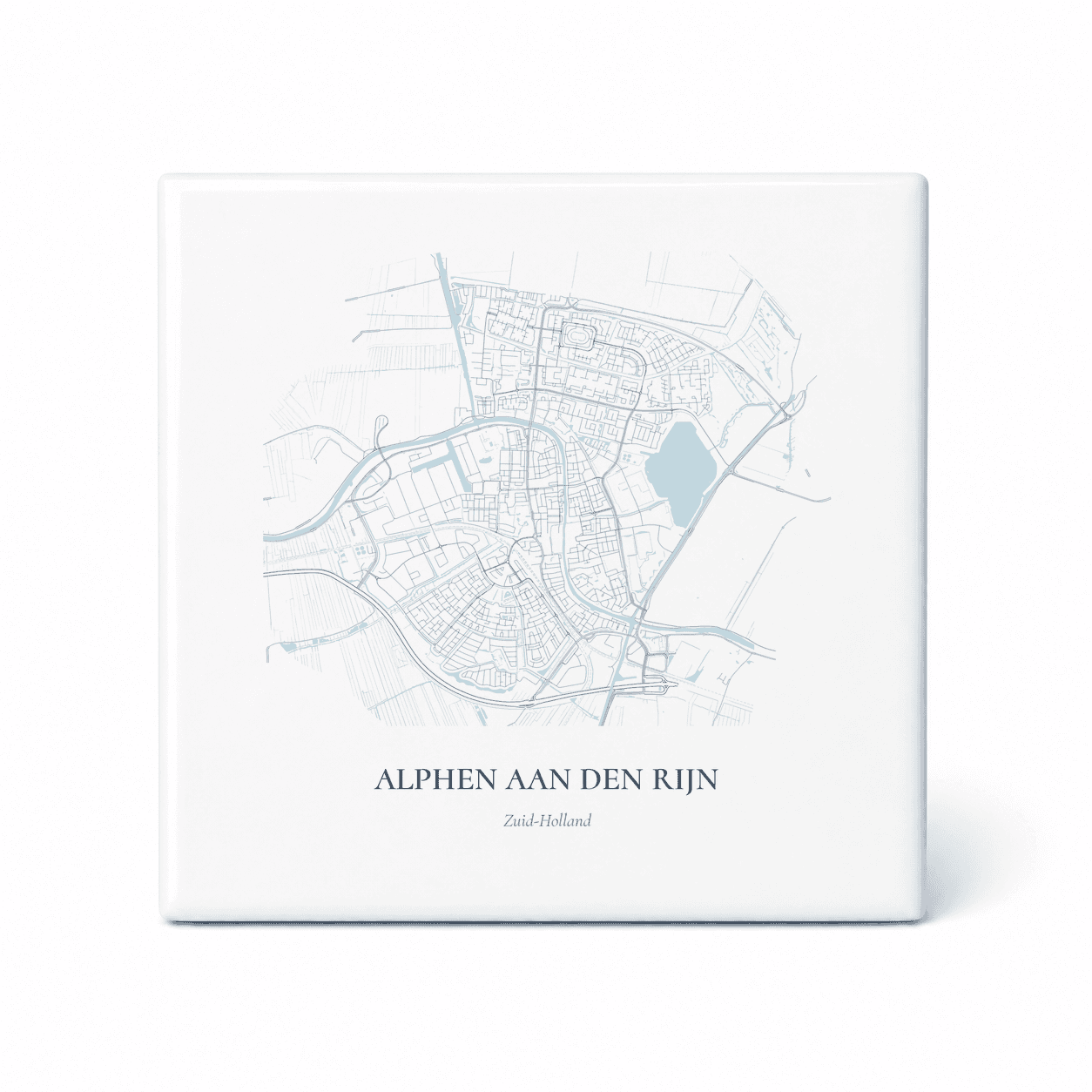 Kaarttegeltje Alphen Aan Den Rijn – kaartportret – Delfts blauw