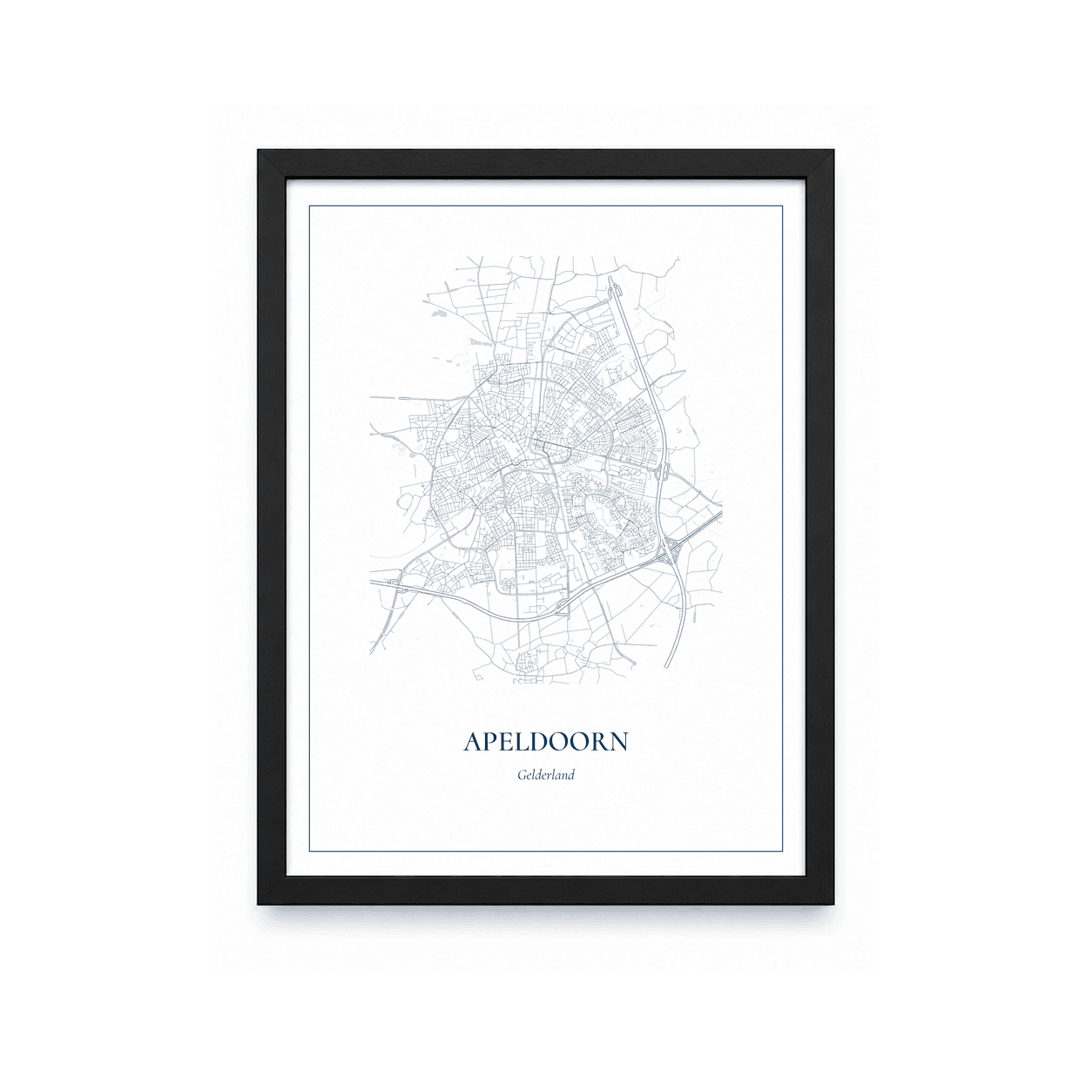 Kaartposter Apeldoorn – kaartportret – Delfts blauw