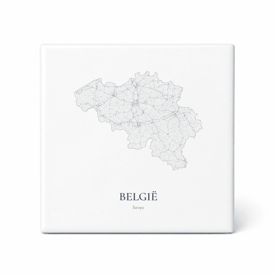 Kaarttegeltje België – kaartportret – Delfts blauw