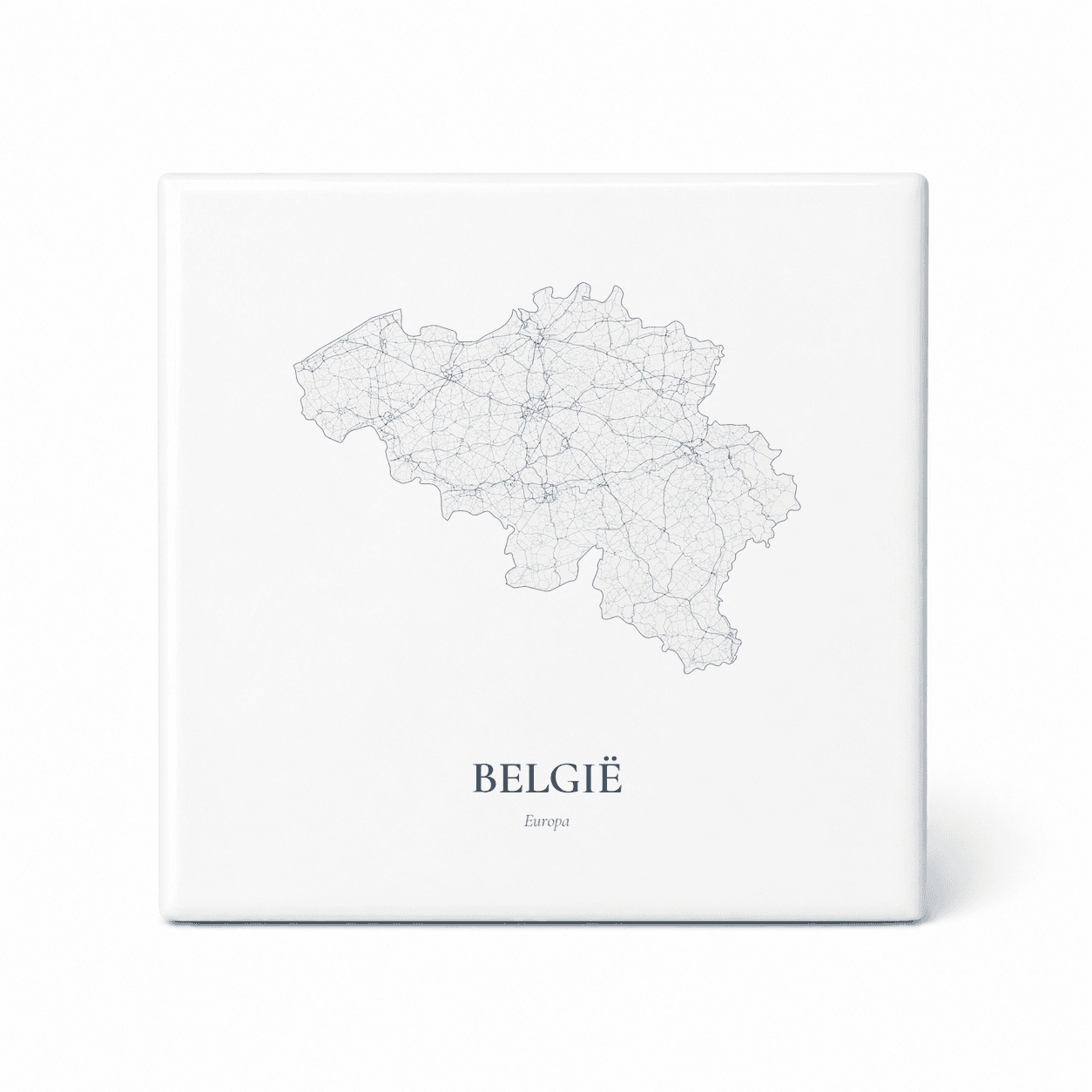 Kaarttegeltje België – kaartportret – Delfts blauw