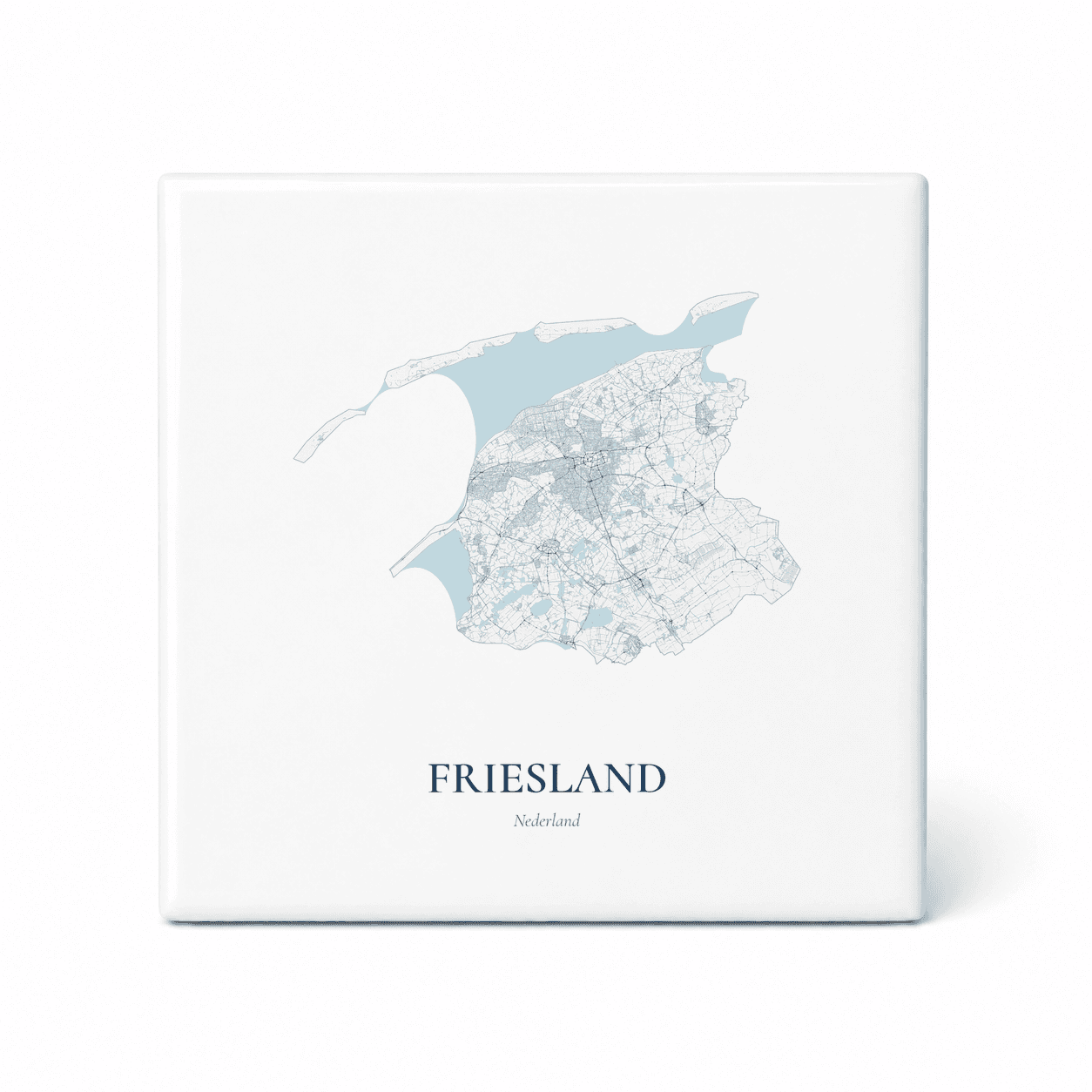 Kaarttegeltje Friesland – kaartportret – Delfts blauw