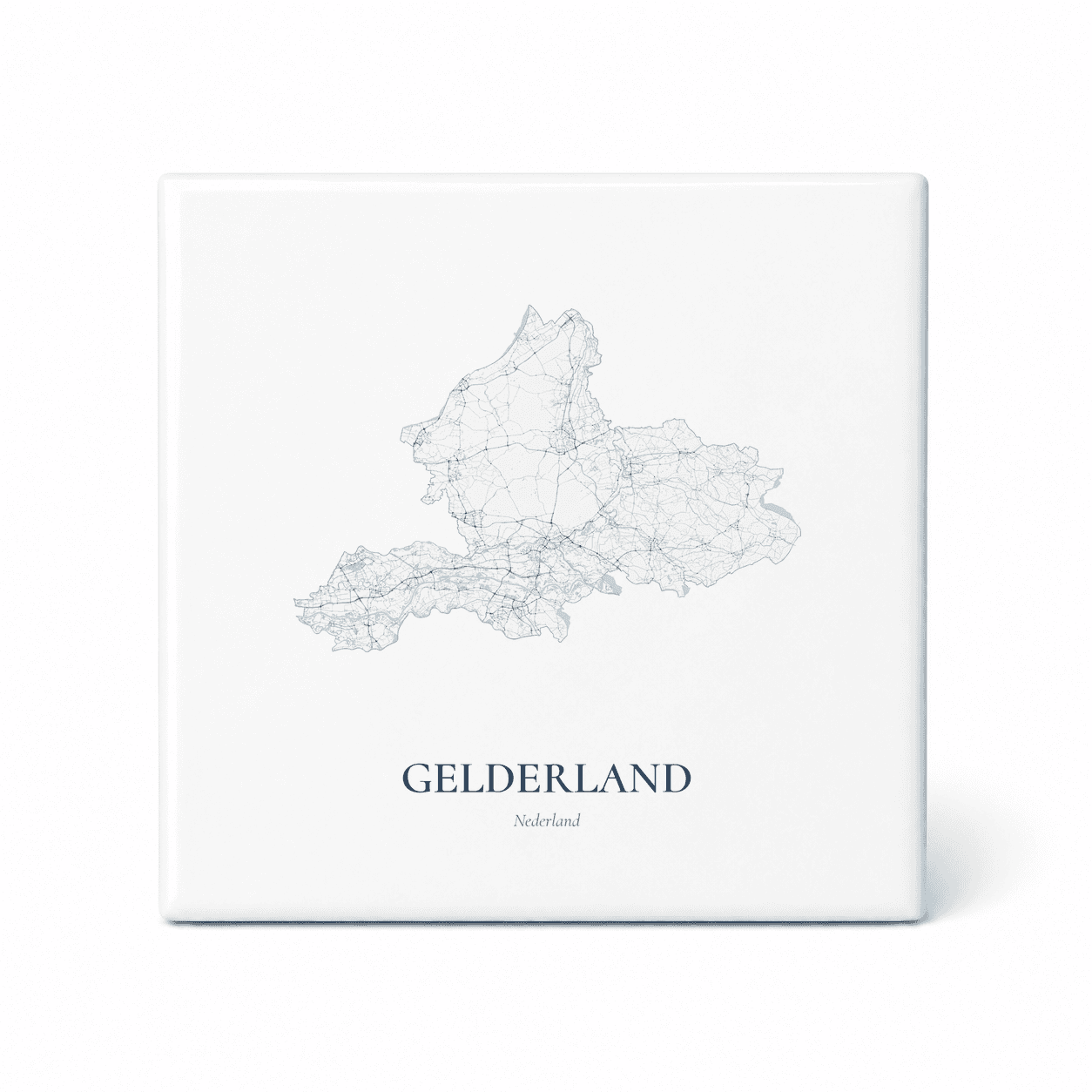 Kaarttegeltje Gelderland – kaartportret – Delfts blauw