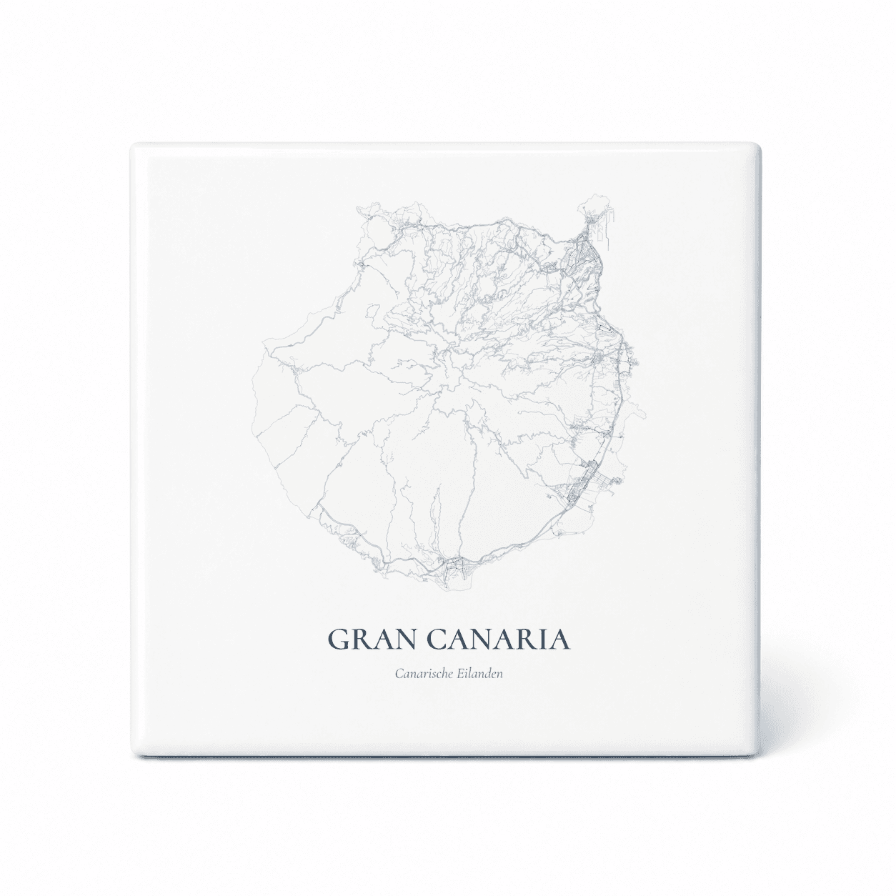 Kaarttegeltje Gran Canaria – kaartportret – Delfts blauw