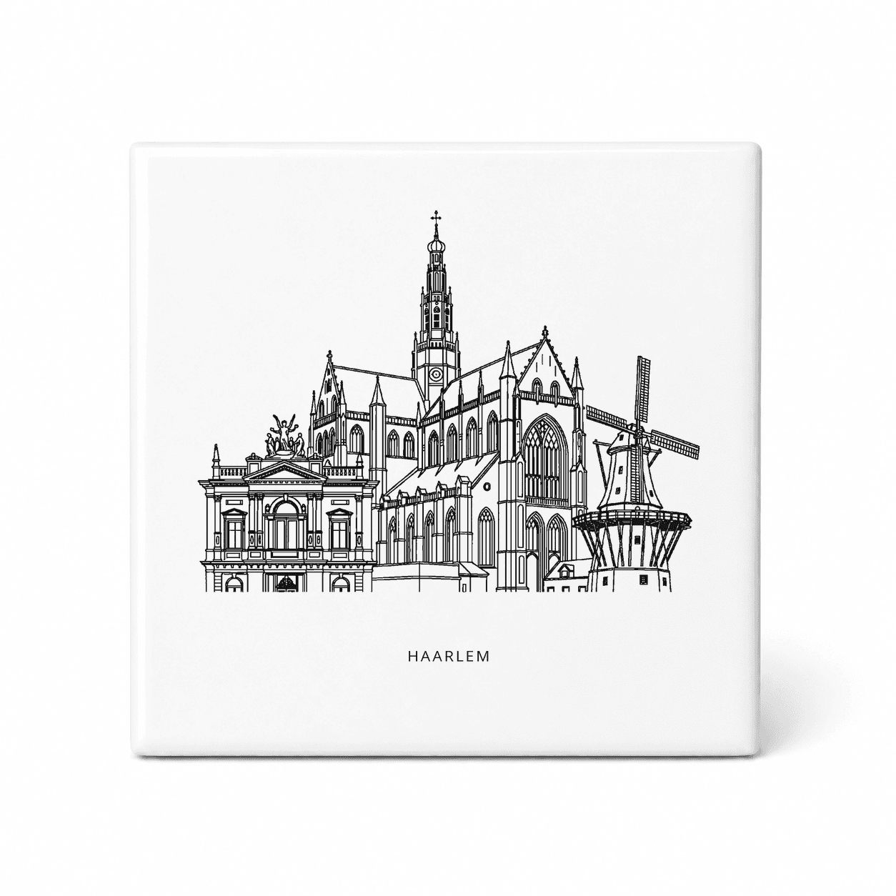 Stadsiconen op tegeltjes