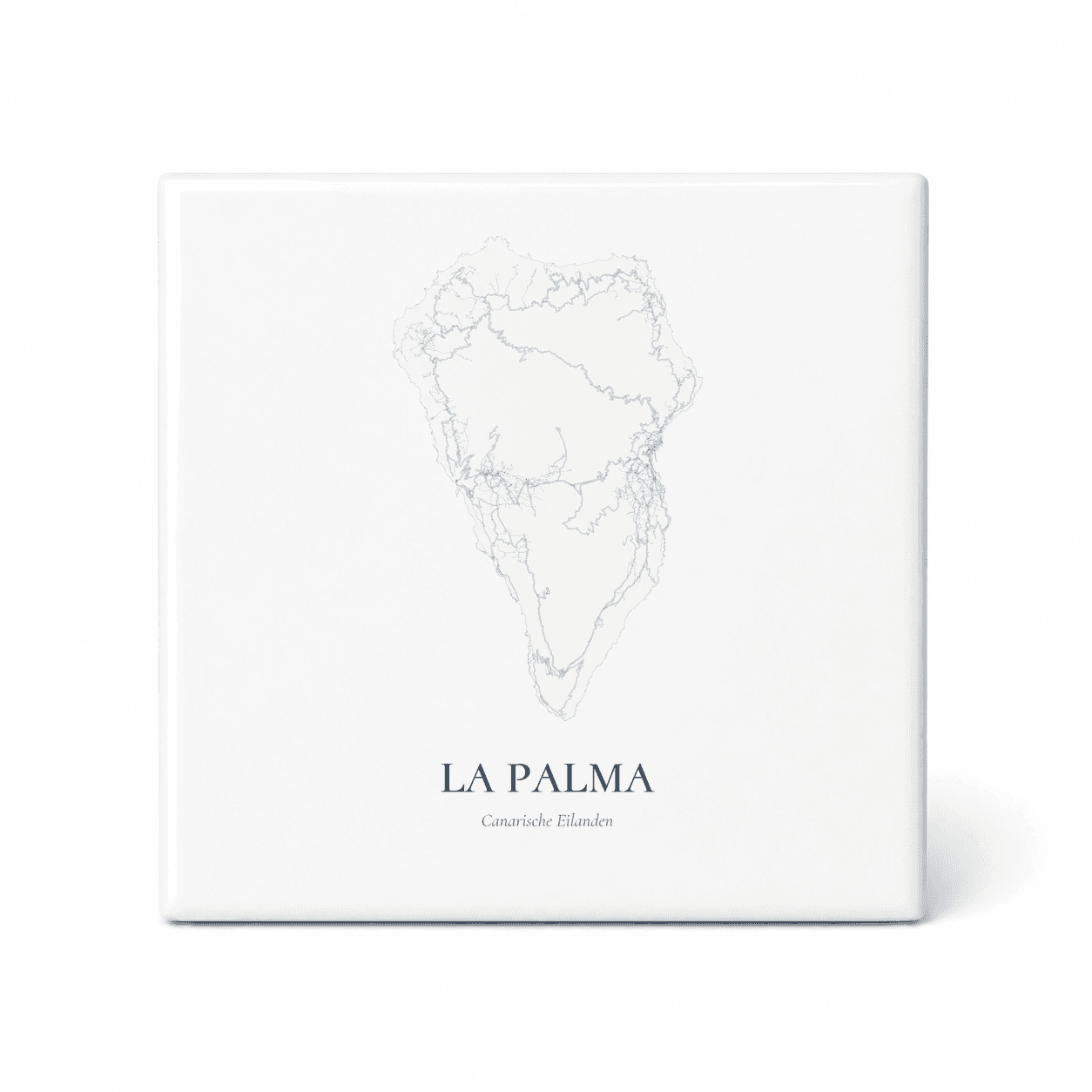 Kaarttegeltje La Palma – kaartportret – Delfts blauw