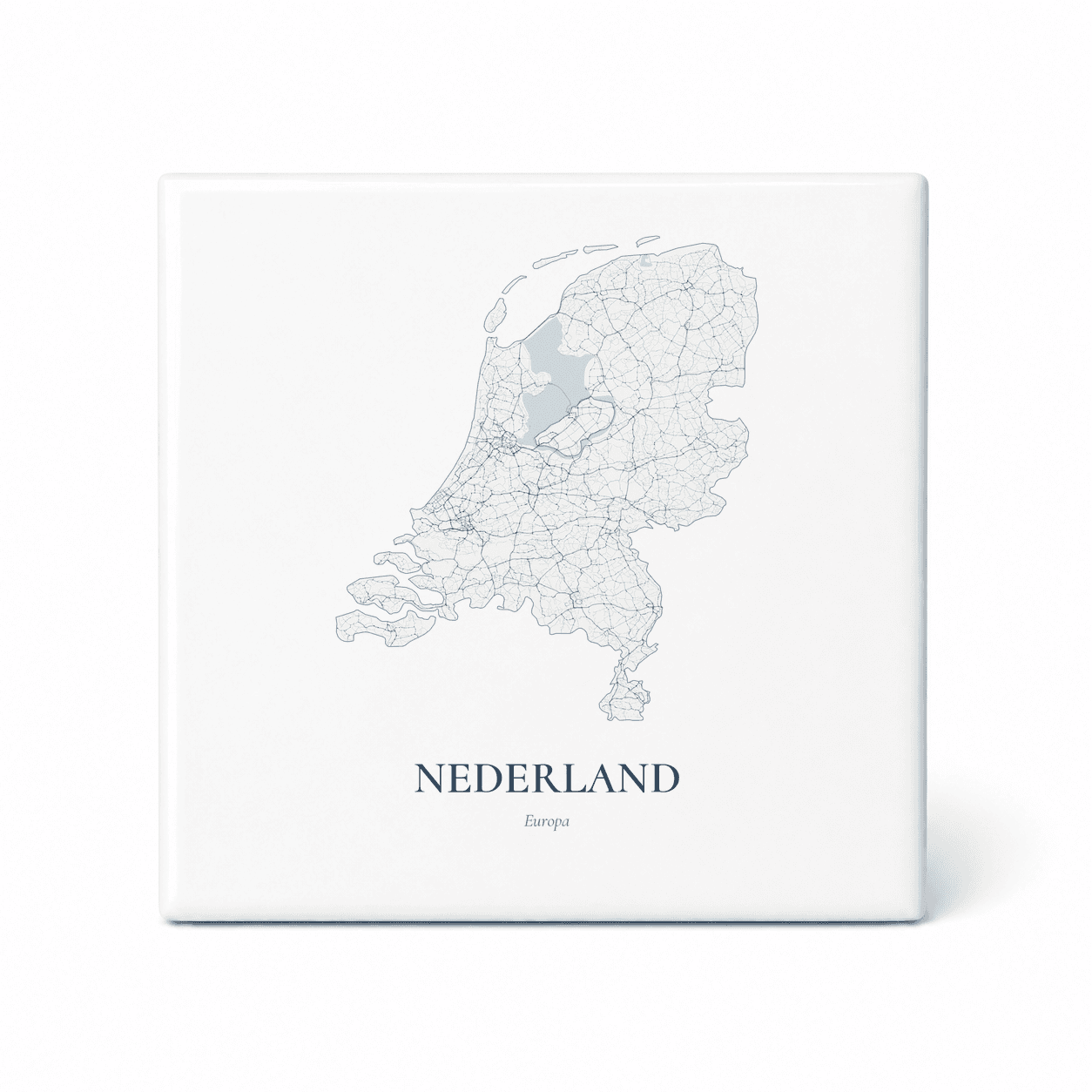 Kaarttegeltje Nederland – kaartportret – Delfts blauw