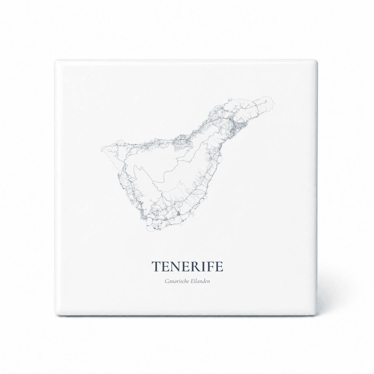 Kaarttegeltje Tenerife – kaartportret – Delfts blauw