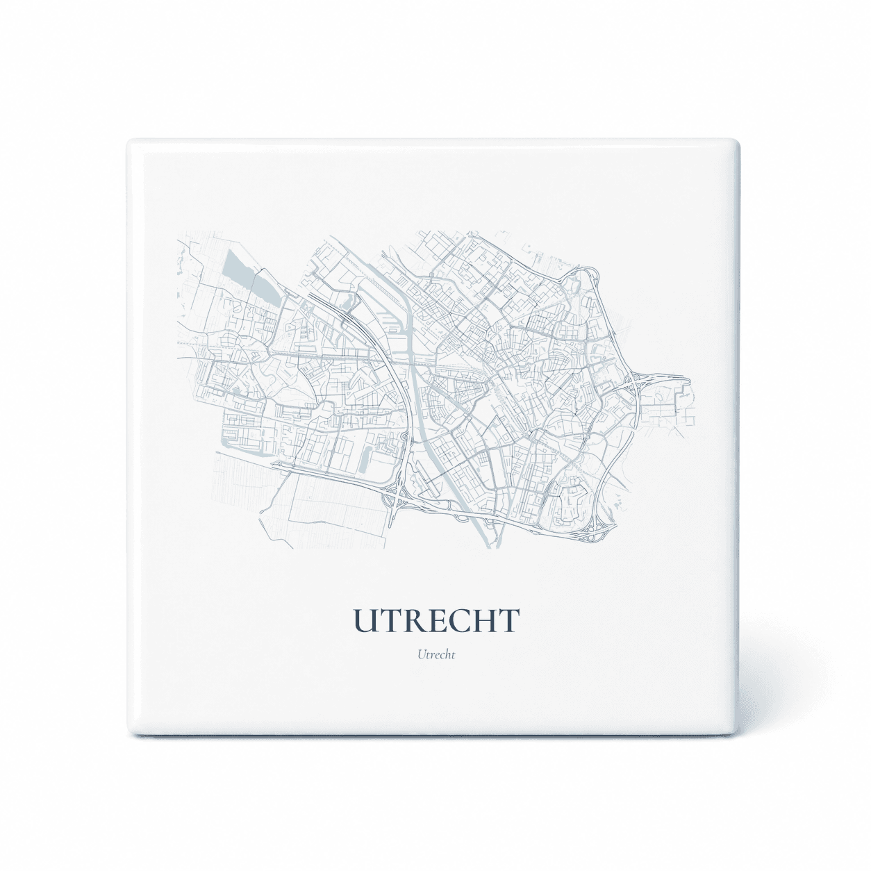 Kaarttegeltje Utrecht – kaartportret – Delfts blauw
