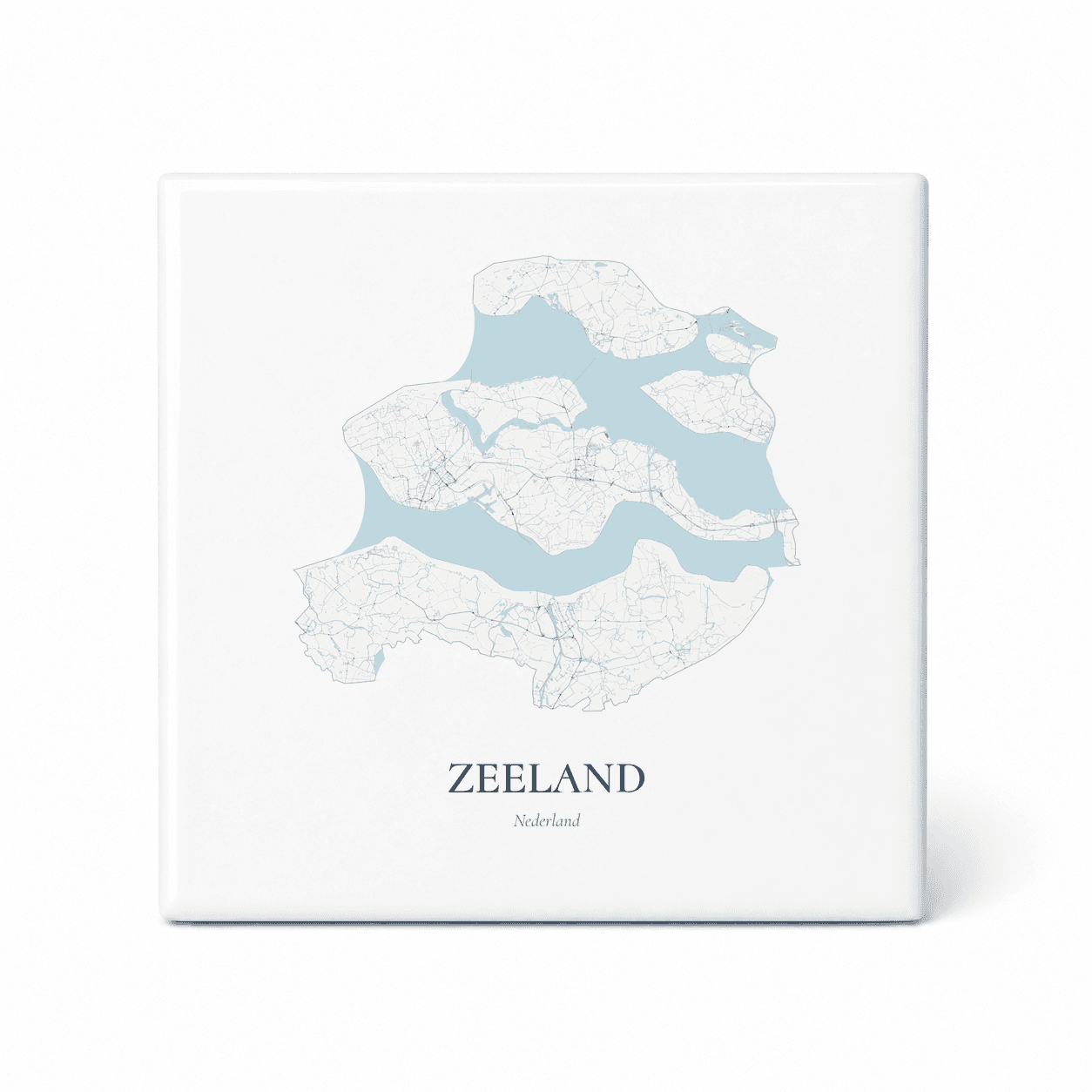 Kaarttegeltje Zeeland – kaartportret – Delfts blauw