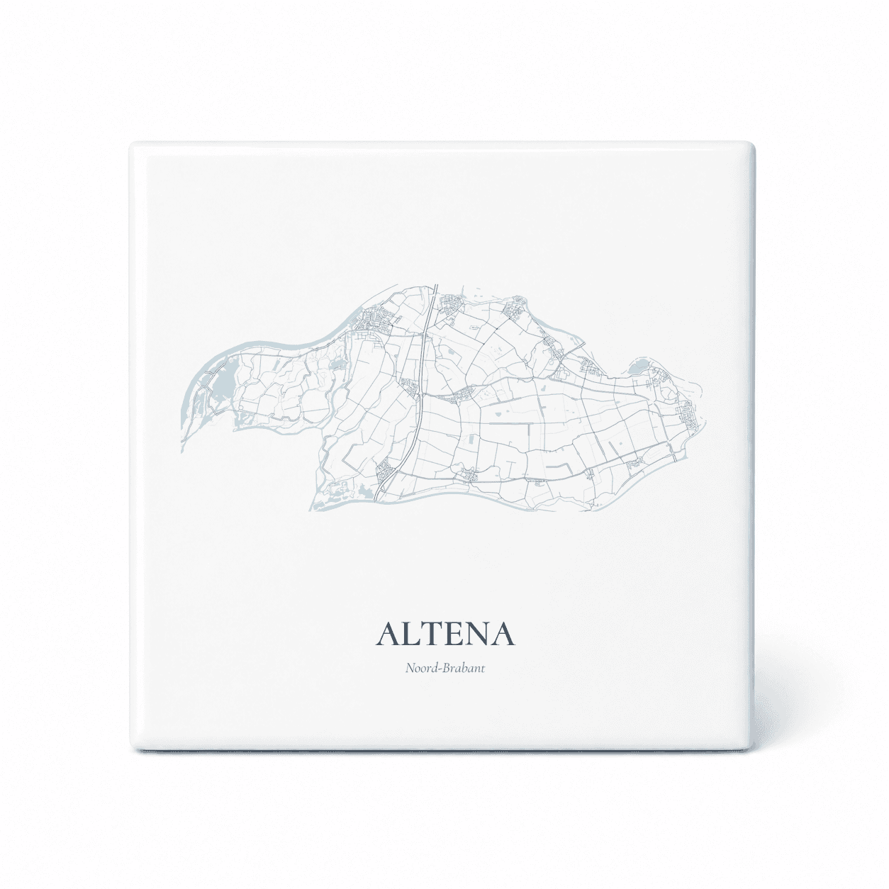Kaarttegeltje Altena – kaartportret – Delfts blauw