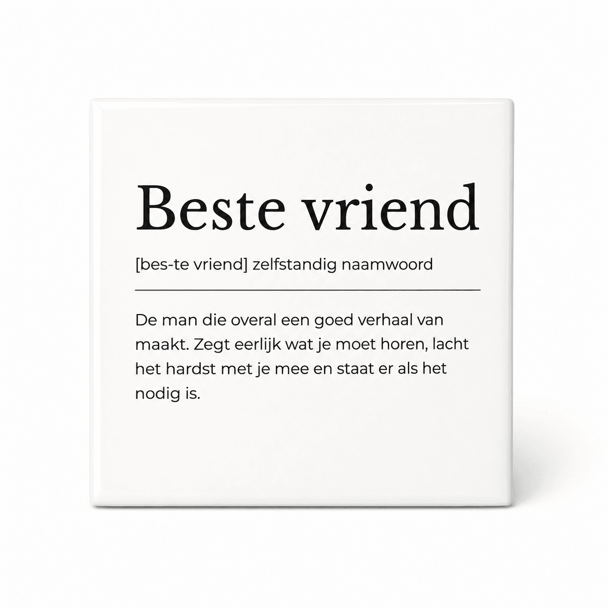 Beste vriend woordenboektegeltje op keramiek