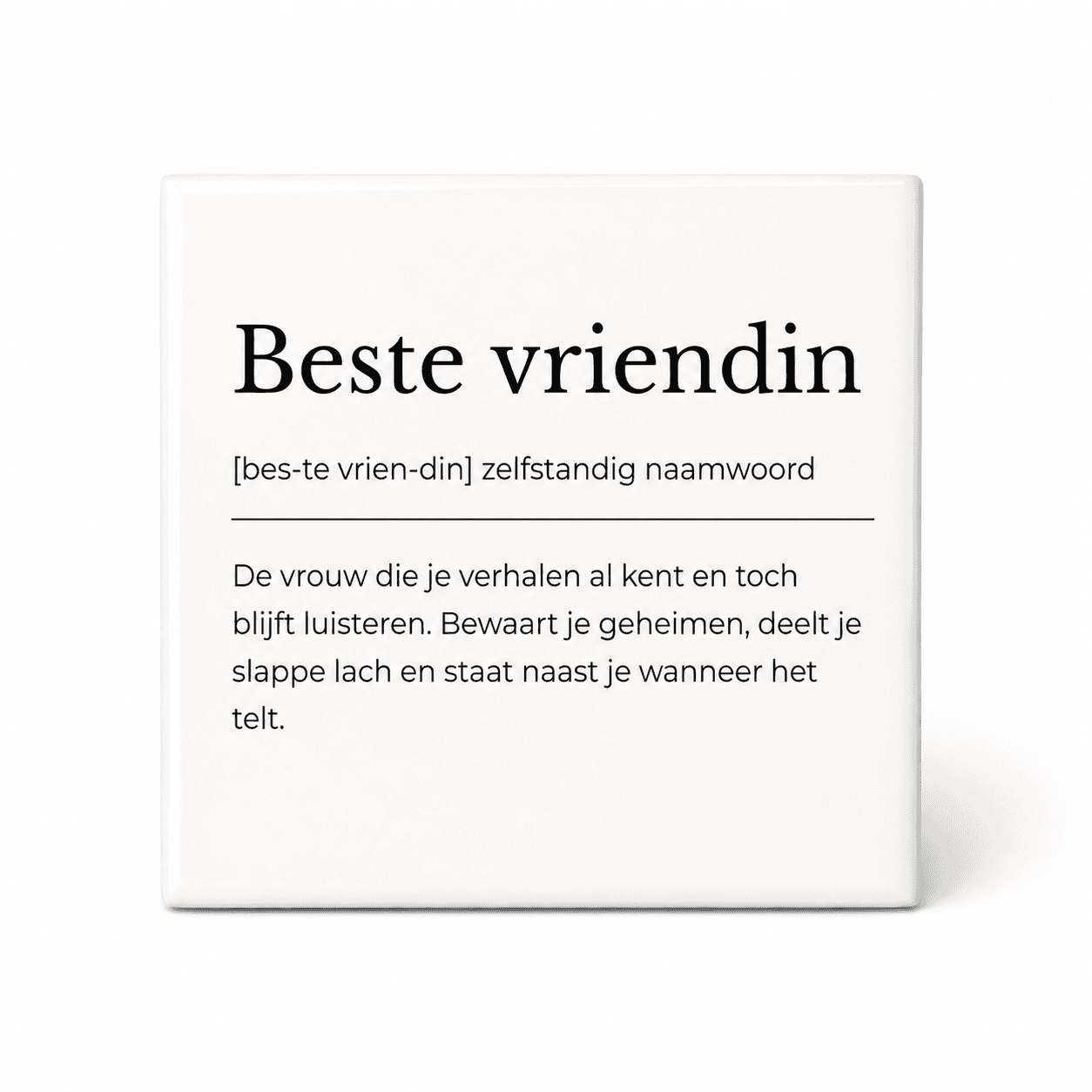 Beste vriendin woordenboektegeltje op keramiek