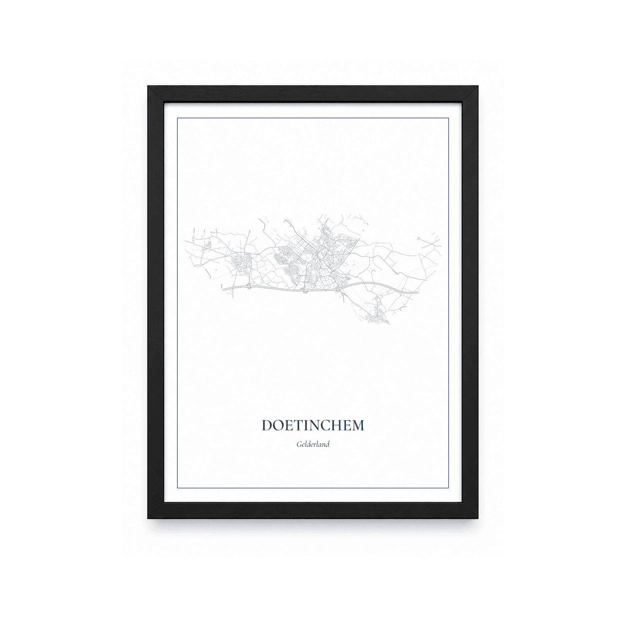 Kaartposter Doetinchem – kaartportret – Delfts blauw