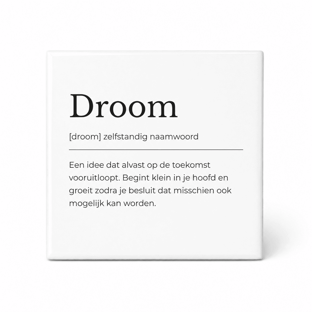 Droom woordenboektegeltje op keramiek