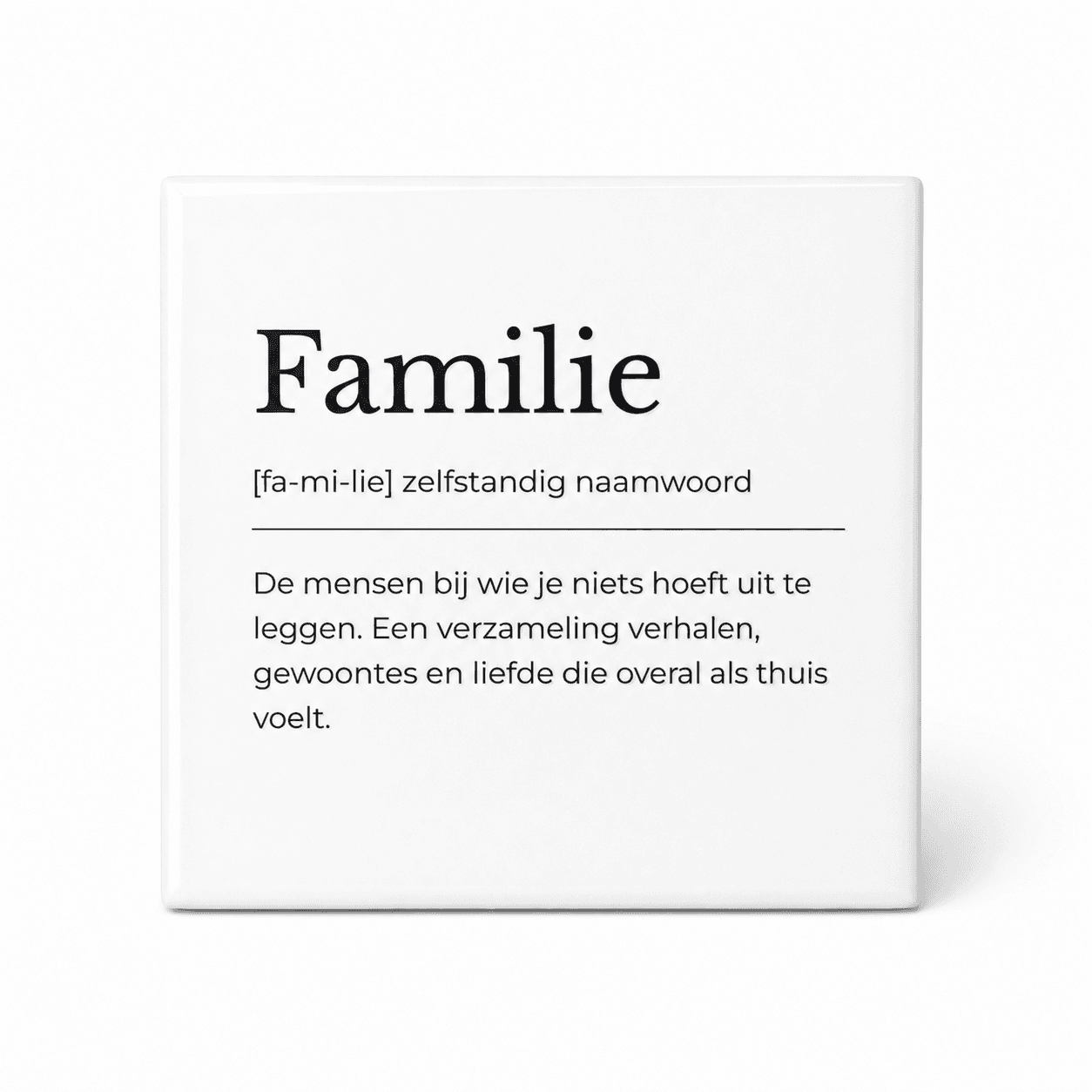 Familie woordenboektegeltje op keramiek