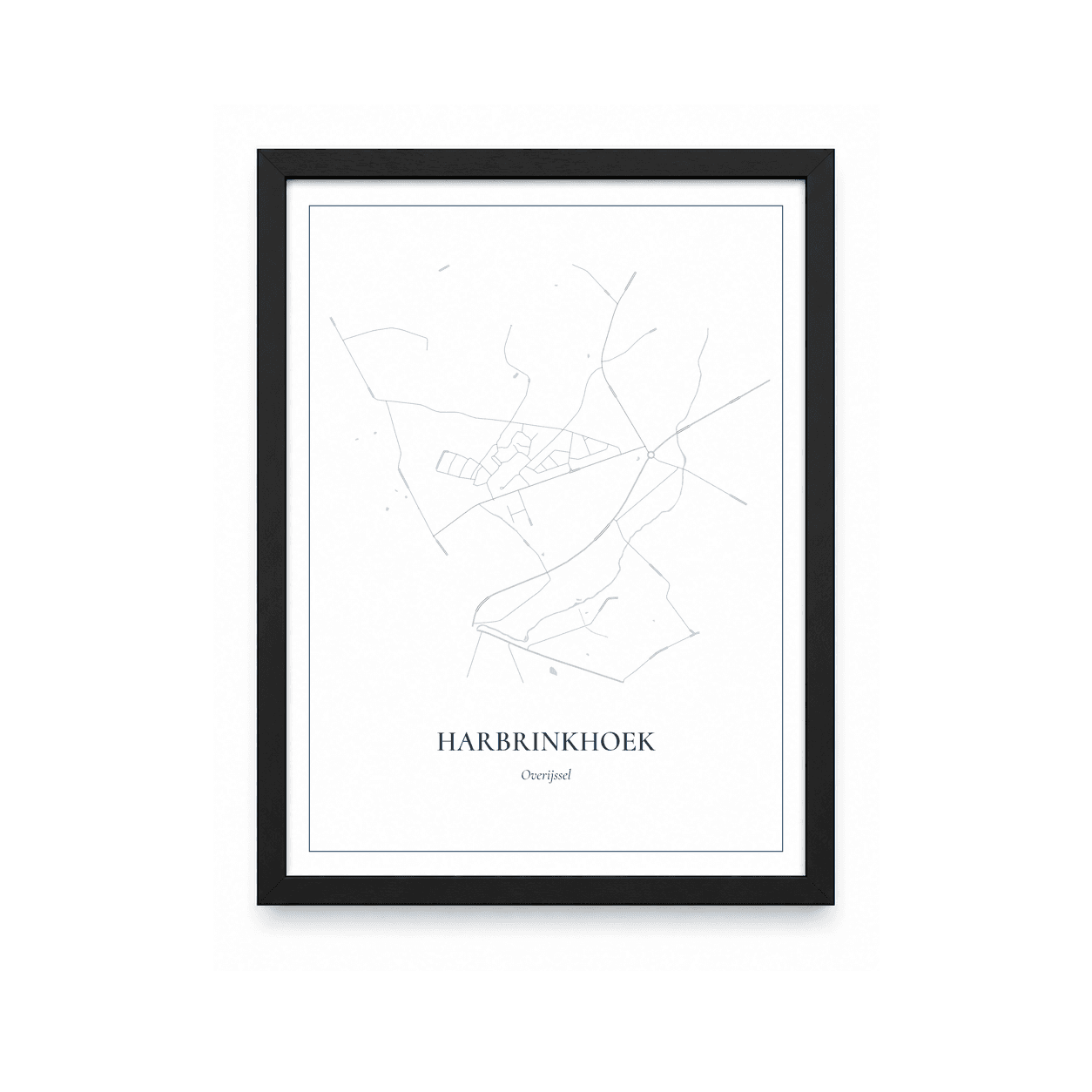 Kaartposter Harbrinkhoek – kaartportret – Delfts blauw