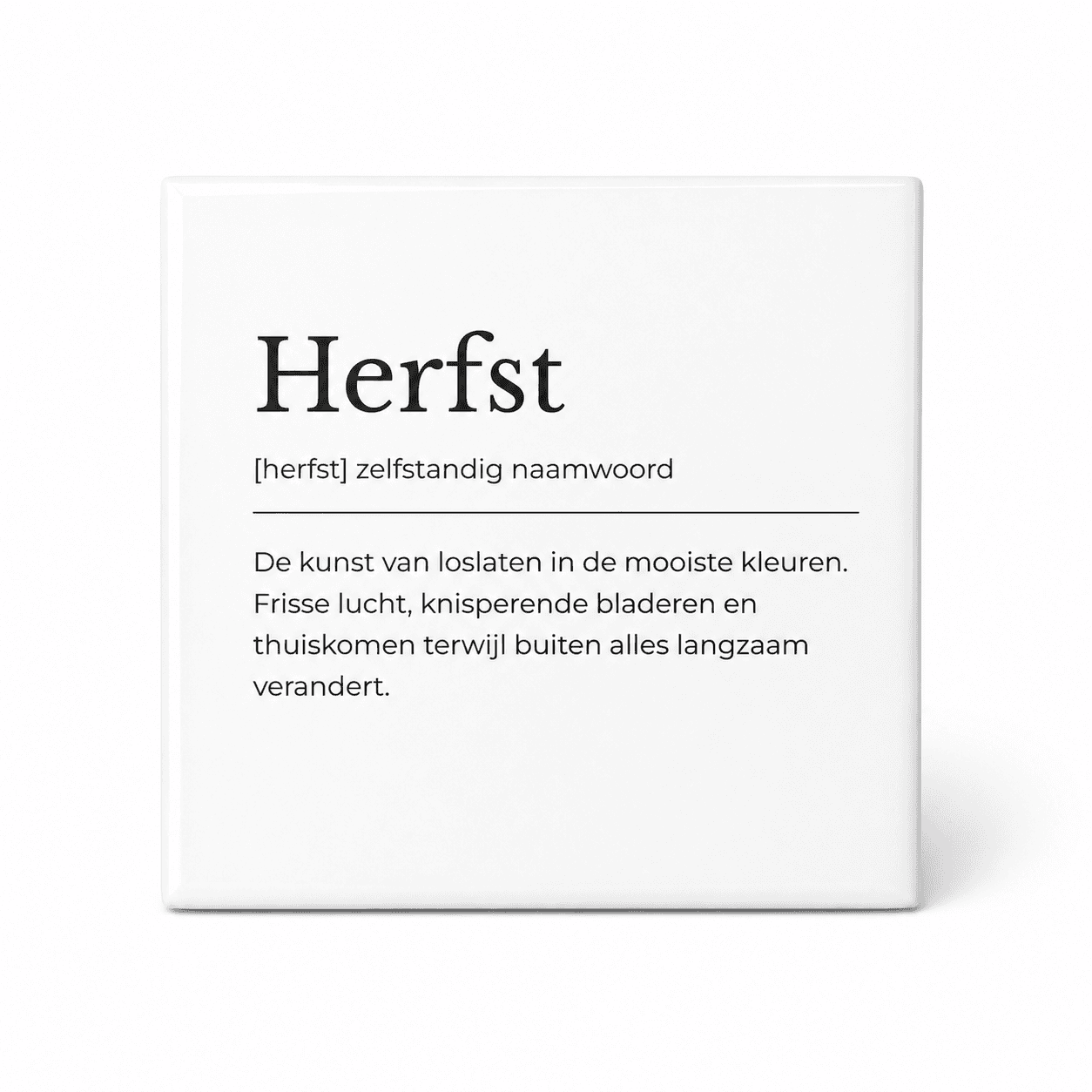 Herfst woordenboektegeltje op keramiek