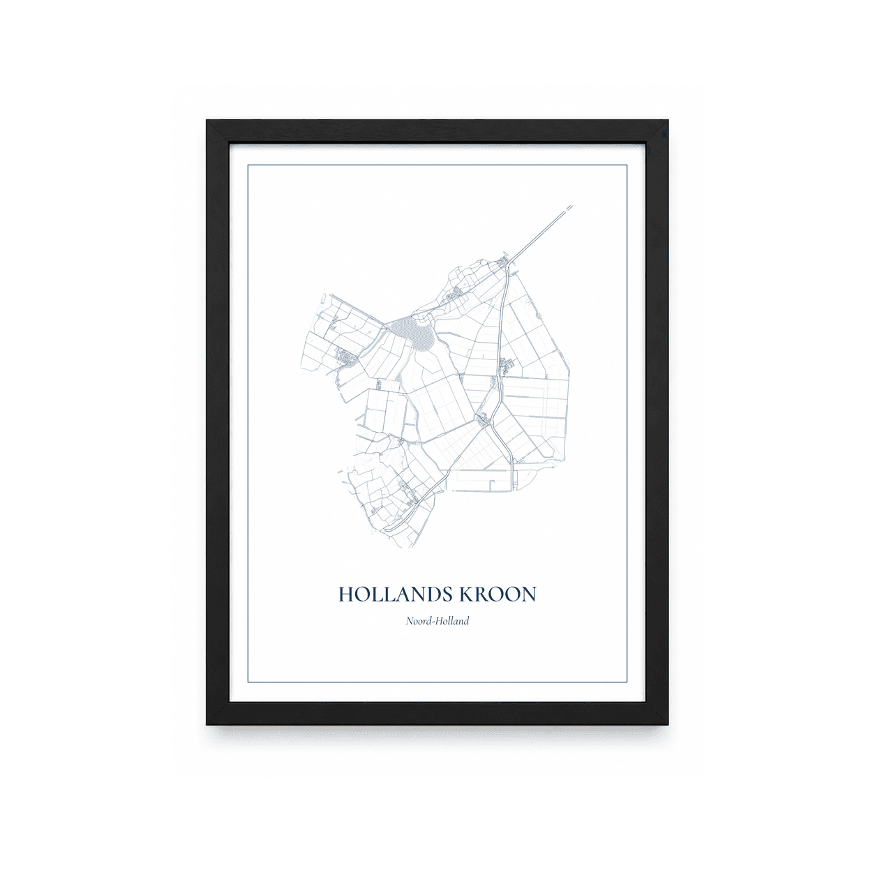 Kaartposter Hollands Kroon – kaartportret – Delfts blauw