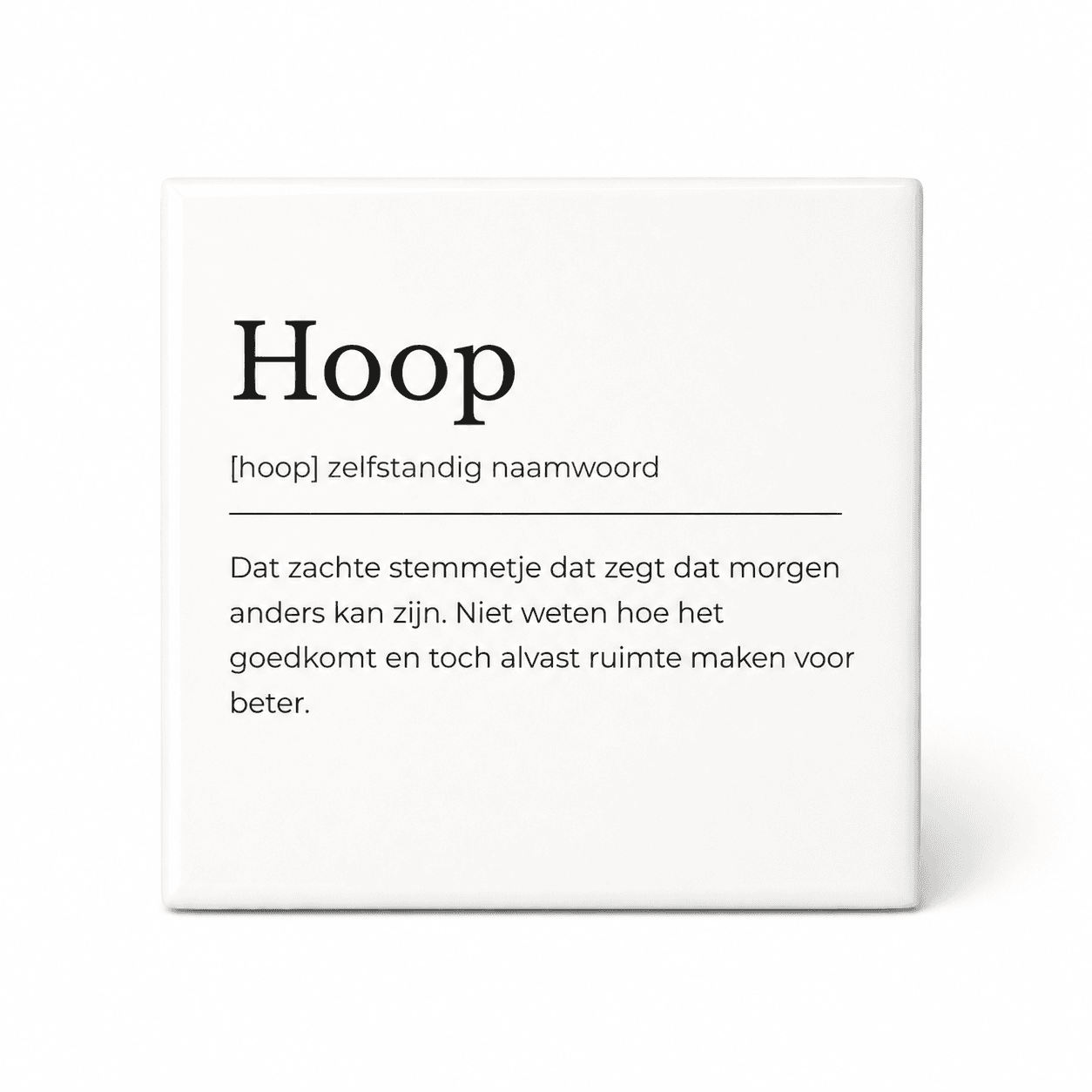 Hoop woordenboektegeltje op keramiek