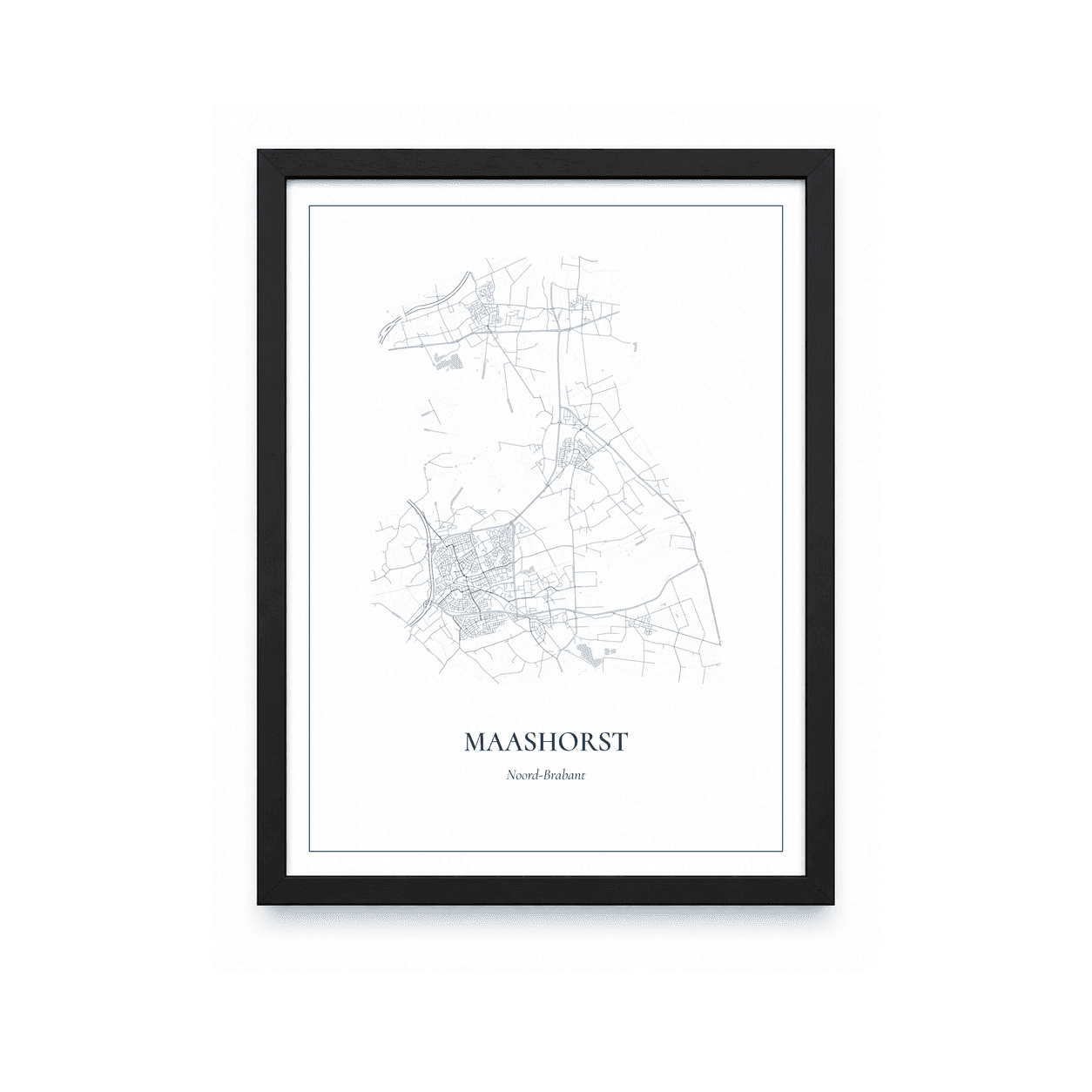 Kaartposter Maashorst – kaartportret – Delfts blauw
