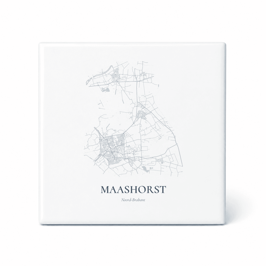 Kaarttegeltje Maashorst – kaartportret – Delfts blauw