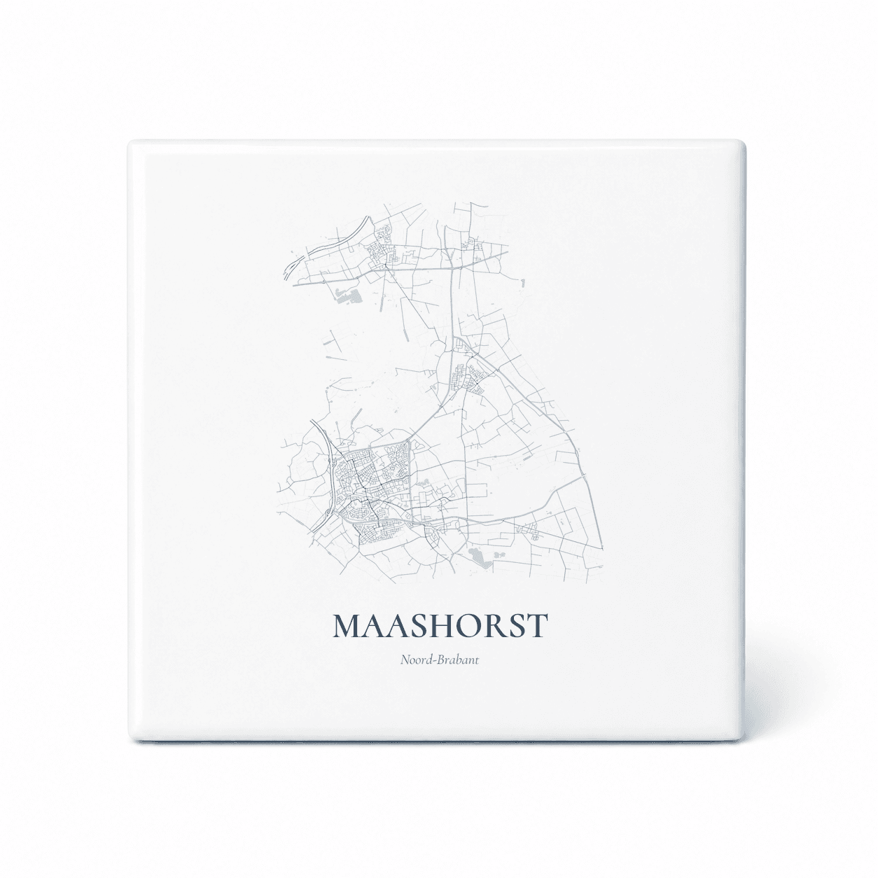 Kaarttegeltje Maashorst – kaartportret – Delfts blauw