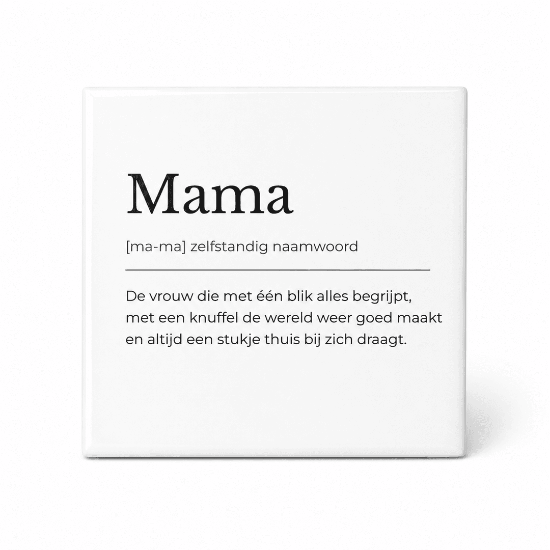 Mama woordenboektegeltje op keramiek