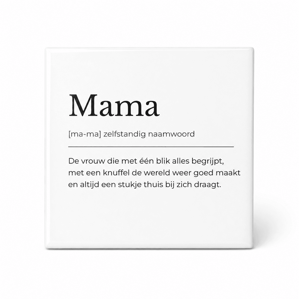 Mama woordenboektegeltje op keramiek
