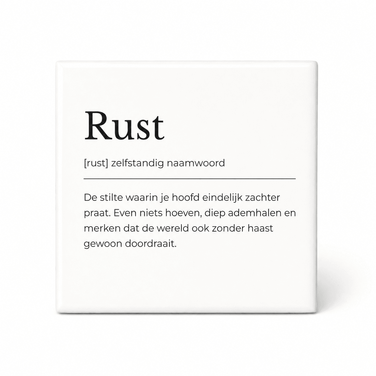 Rust woordenboektegeltje op keramiek