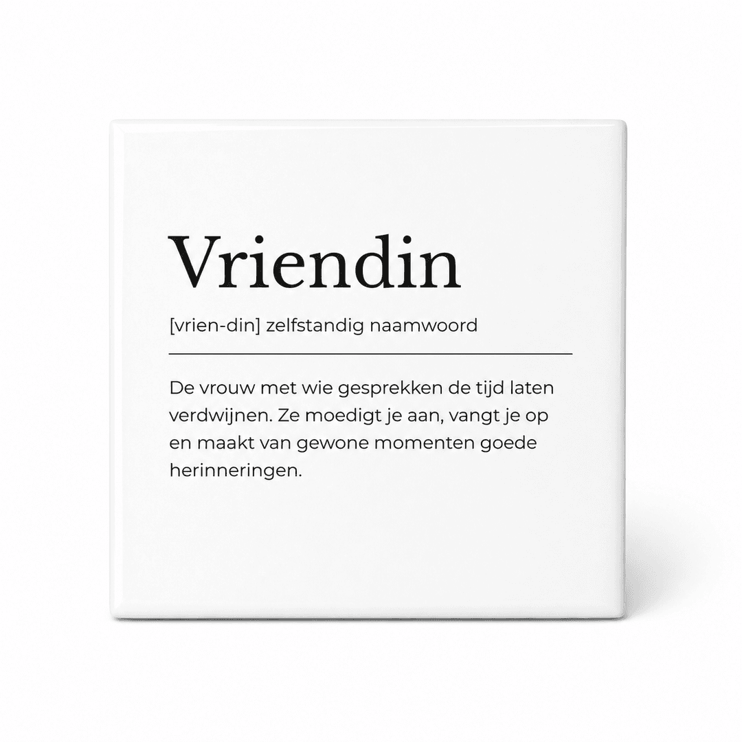 Vriendin woordenboektegeltje op keramiek