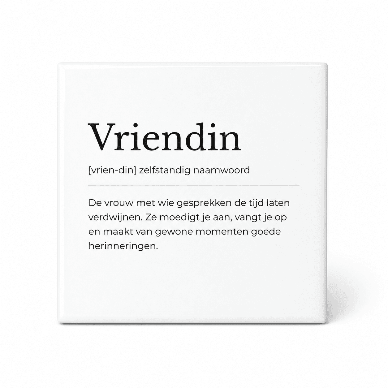 Vriendin woordenboektegeltje op keramiek