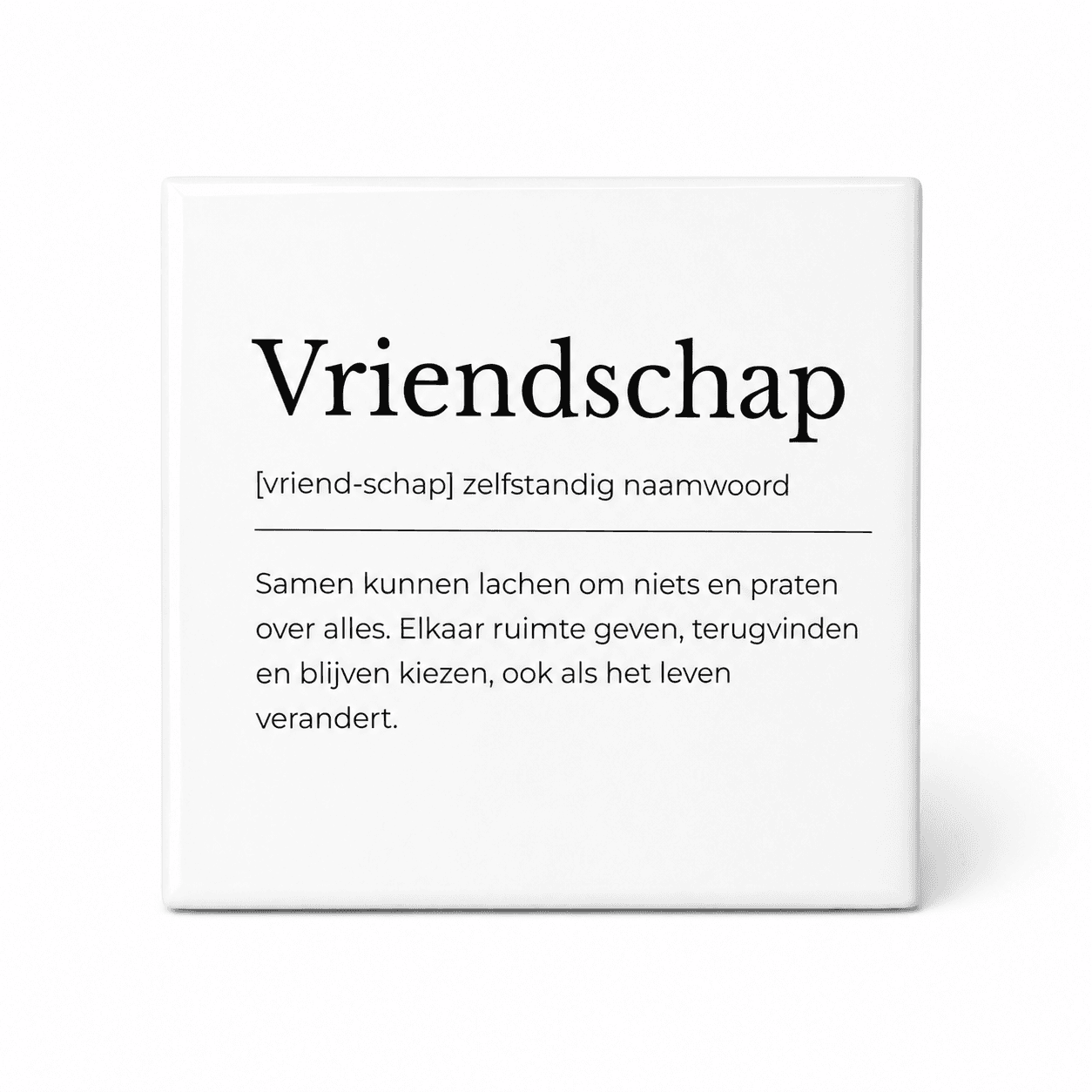 Vriendschap woordenboektegeltje op keramiek
