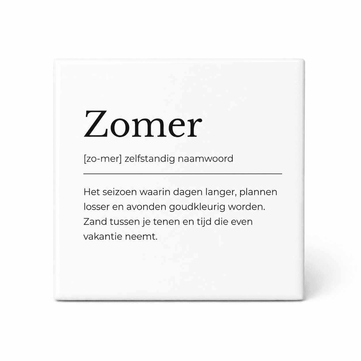 Zomer woordenboektegeltje op keramiek