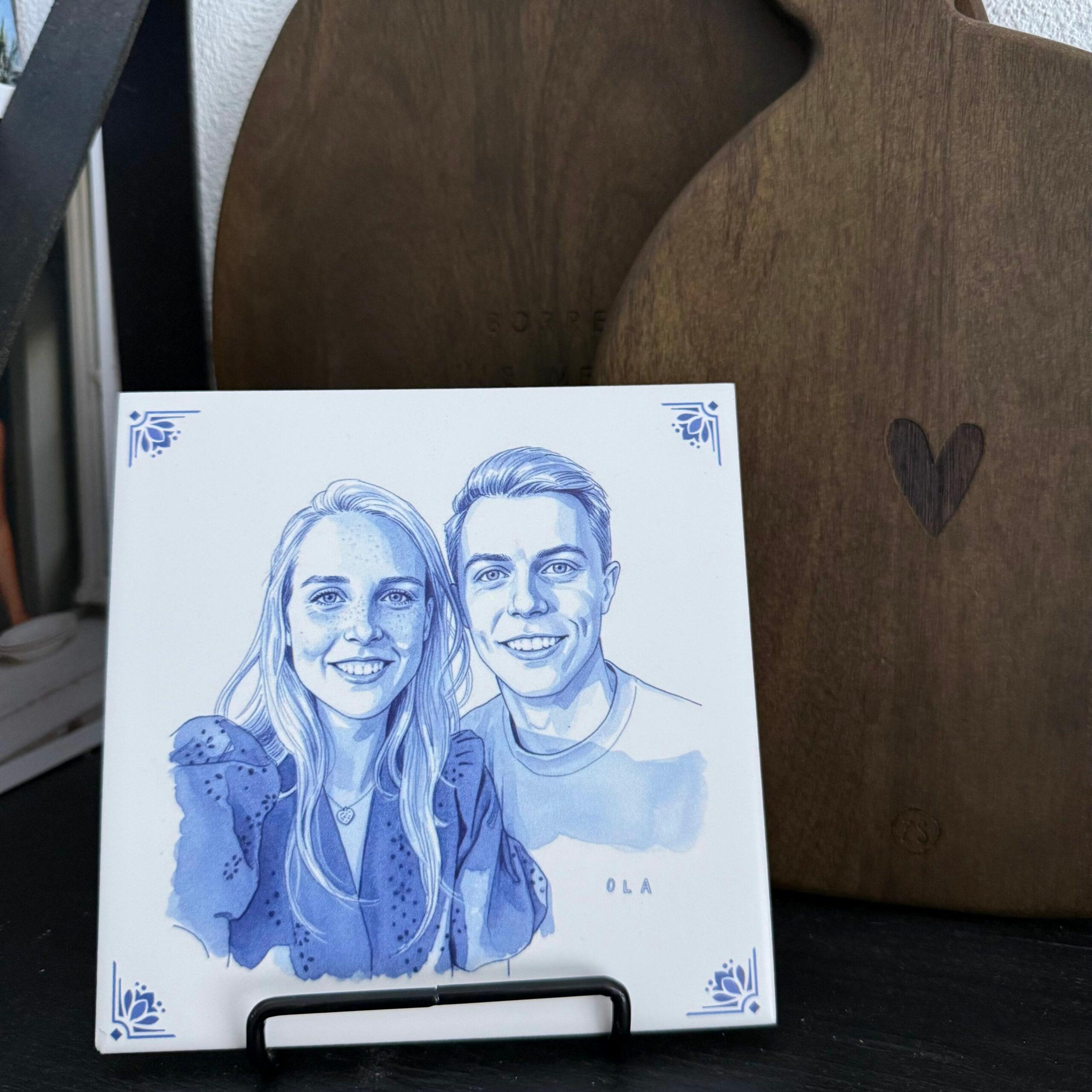 Gepersonaliseerd Delfts blauw tegeltje 4