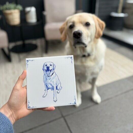Gepersonaliseerd Delfts blauw tegeltje 4