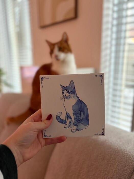 Gepersonaliseerd Delfts blauw tegeltje 2