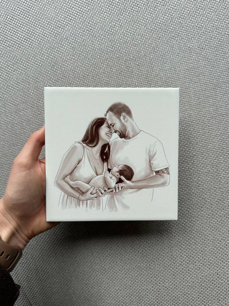 Gepersonaliseerd Sepia tegeltje