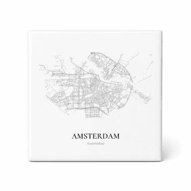 Kaarttegeltje Amsterdam in de stijl Minimalistisch