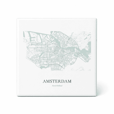 Kaarttegeltje Amsterdam in de stijl Mosgroen