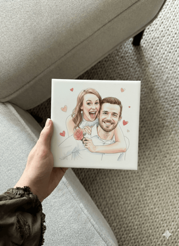 Gepersonaliseerde aquareltegel