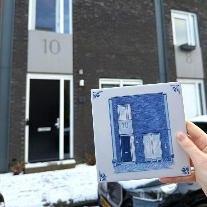 Delfts Blauw Tegeltje van jouw foto